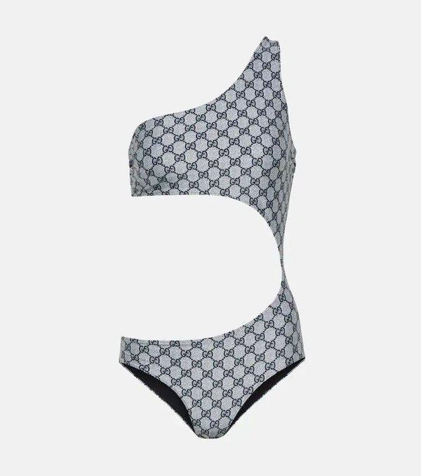  Gucci Gucci Gg Cutout One-shoulder Swimsuit 