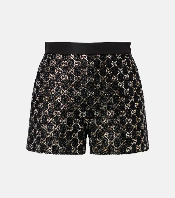  Gucci Gucci Gg Embellished High-rise Shorts 