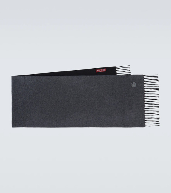  Gucci Gucci Gg Fringed Cashmere Scarf 