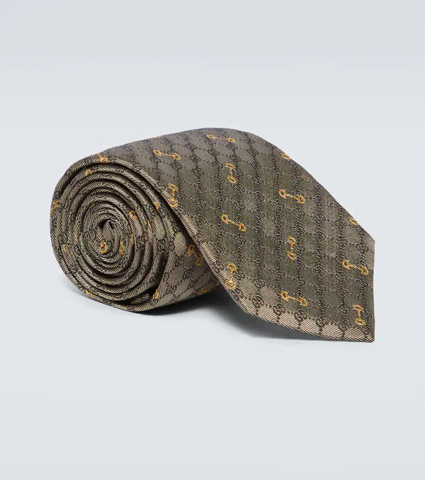  Gucci Gucci Gg Silk Jacquard Tie 