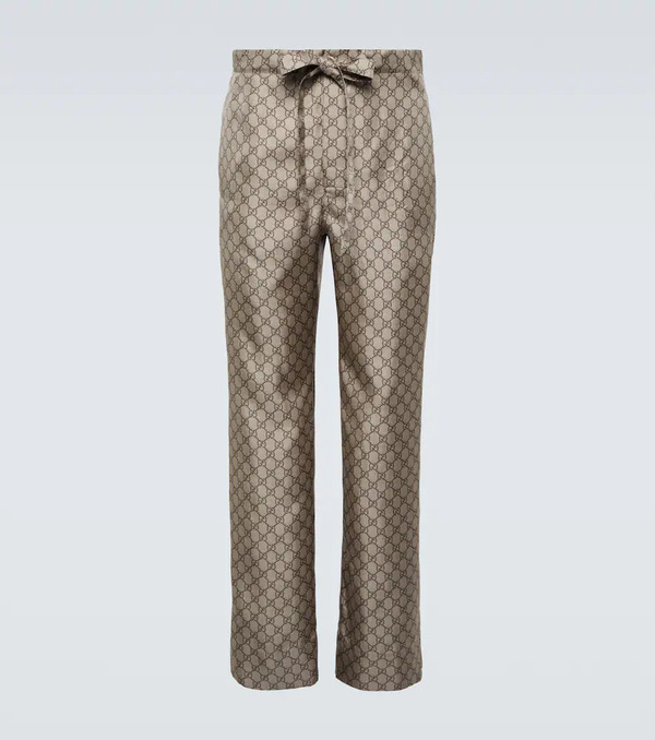  Gucci Gucci Gg Silk Straight Pants 