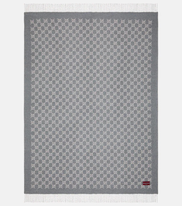  Gucci Gucci Gg Wool And Cashmere Blanket 