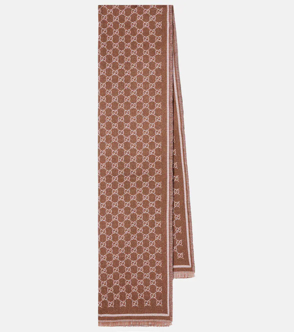  Gucci Gucci Gg Wool-blend Jacquard Scarf 
