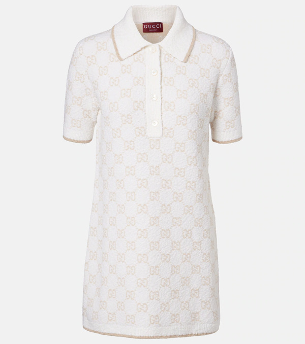  Gucci Gucci Gg Wool-blend Polo Minidress 