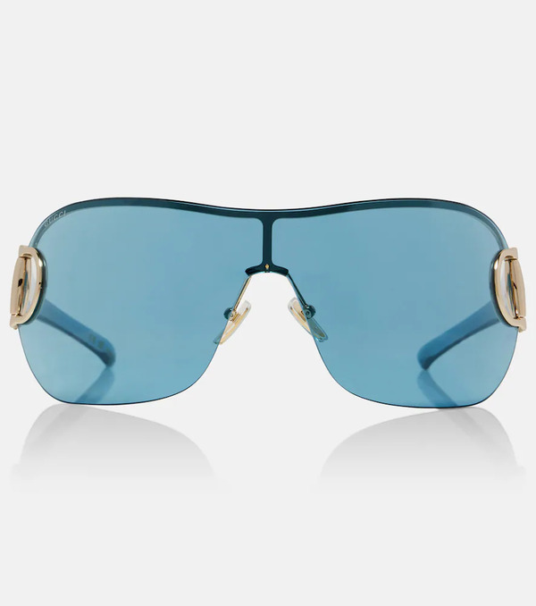  Gucci Gucci Half Horsebit Shield Sunglasses 
