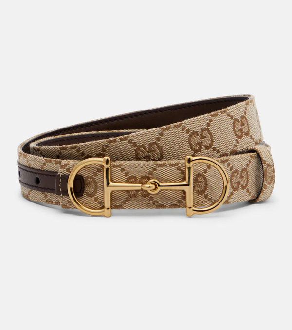  Gucci Gucci Horsebit Gg Canvas Belt 