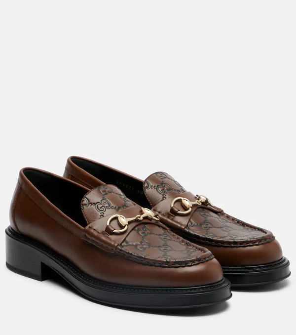  Gucci Gucci Gucci Horsebit Gg Leather Loafers 