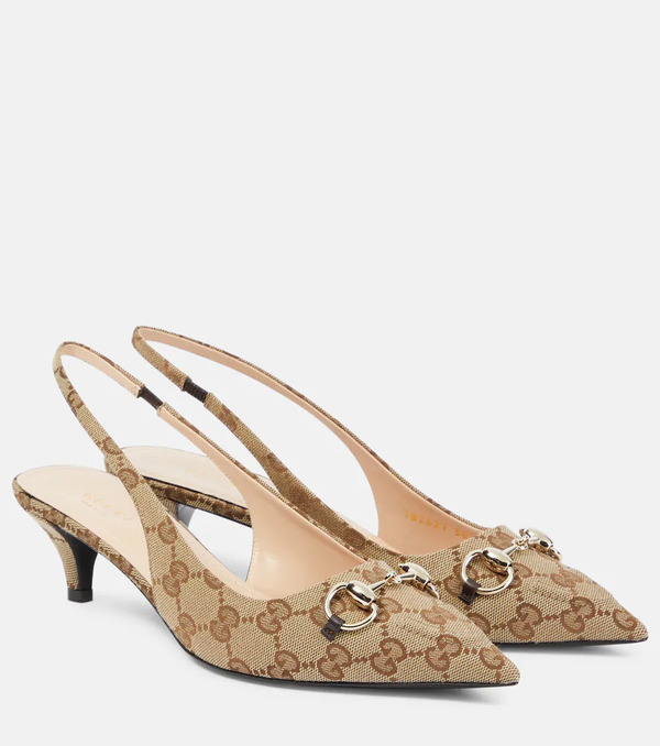  Gucci Gucci Horsebit Gg Slingback Pumps 