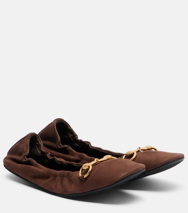  Gucci Gucci Horsebit Leather Ballet Flats 