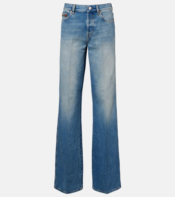  Gucci Gucci Horsebit Mid-rise Flared Jeans 