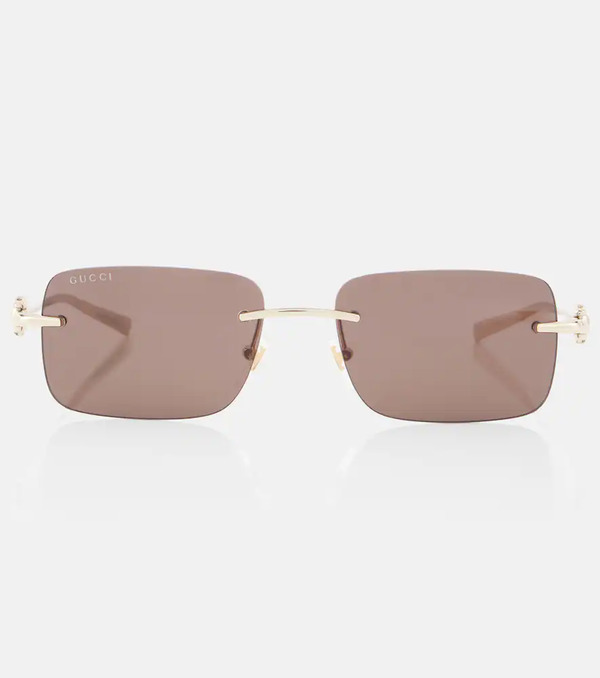  Gucci Gucci Horsebit Rectangular Sunglasses 