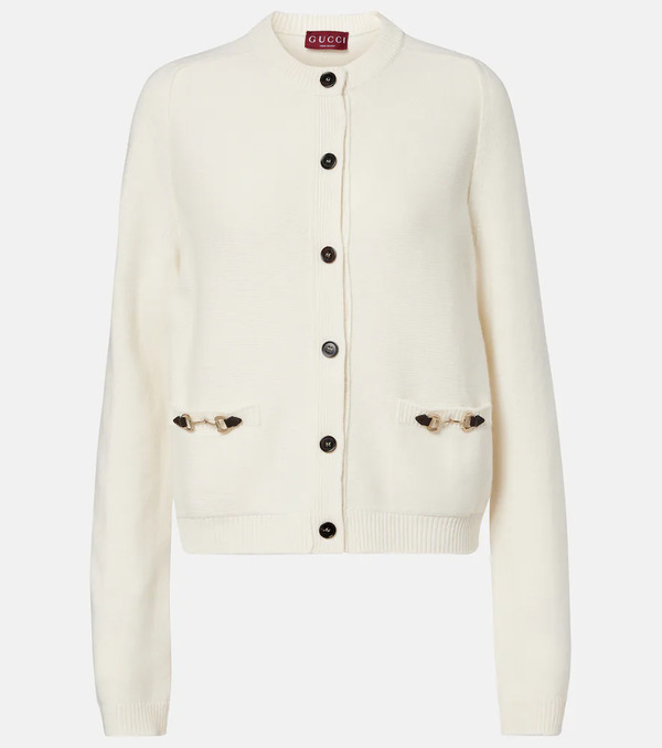  Gucci Gucci Horsebit Wool And Cashmere Cardigan 