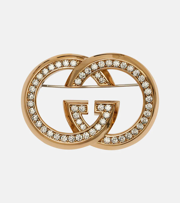  Gucci Gucci Interlocking G Embellished Brooch 