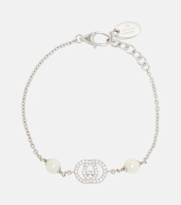  Gucci Gucci Interlocking G Embellished Chain Bracelet 