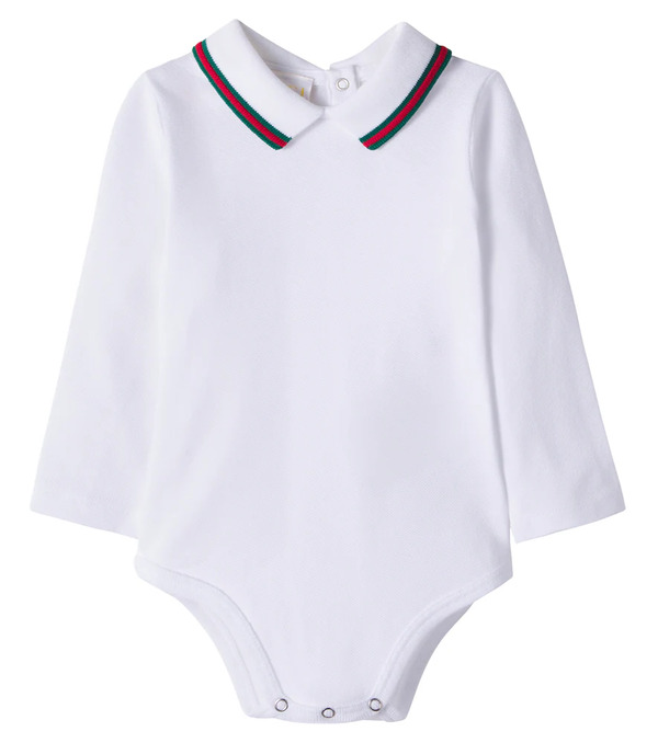  Gucci Kids Gucci Kids Baby Web Stripe Cotton-blend Bodysuit 