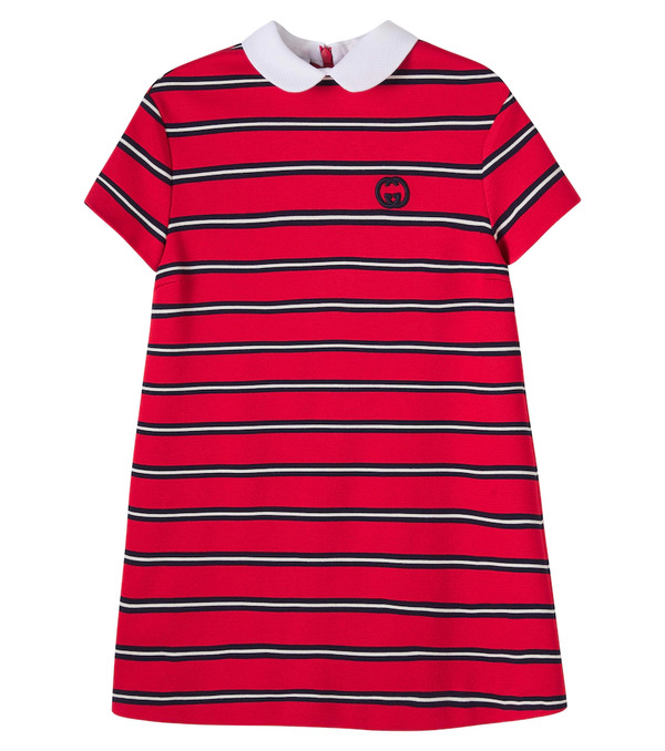  Gucci Kids Gucci Kids Interlocking G Striped Polo Dress 