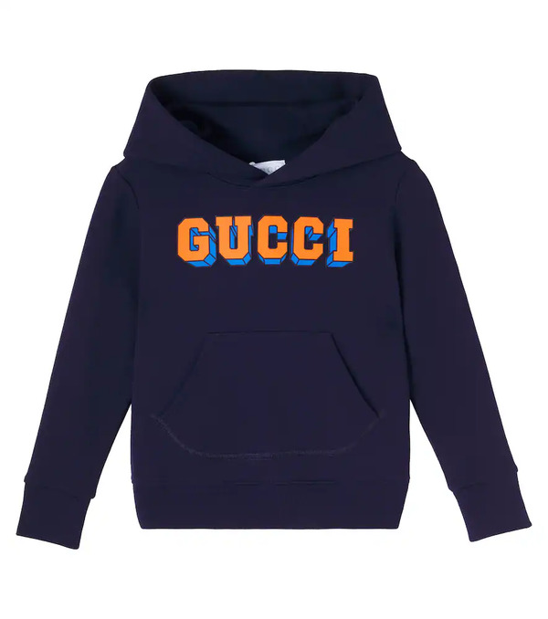  Gucci Kids Gucci Kids Logo Cotton Hoodie 