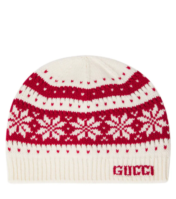  Gucci Kids Gucci Kids Logo Wool Jacquard Beanie 