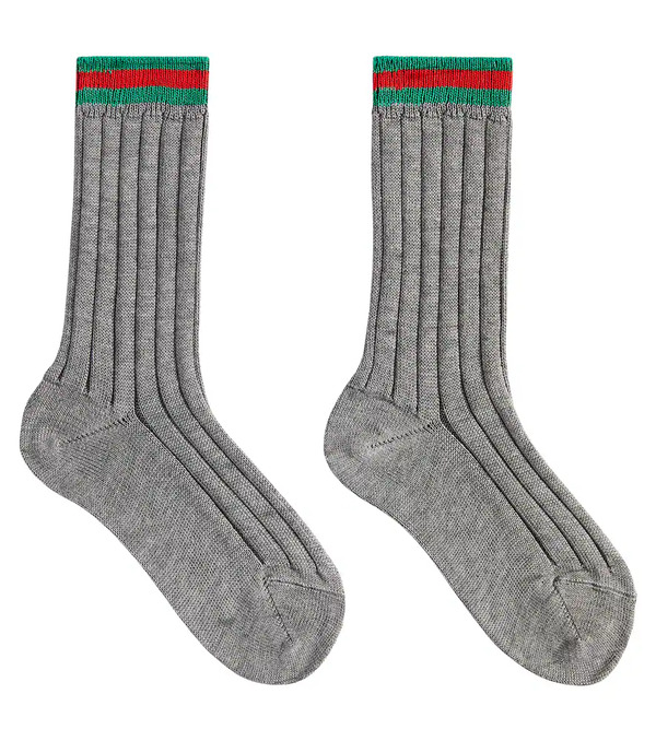  Gucci Kids Gucci Kids Ribbed-knit Cotton Socks 