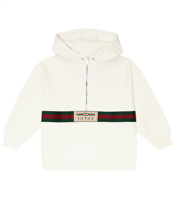  Gucci Kids Gucci Kids Web Cotton Jersey Hoodie 