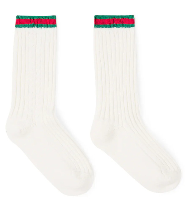  Gucci Kids Gucci Kids Web Stripe Cotton-blend Socks 