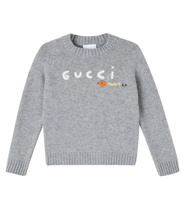  Gucci Kids Gucci Kids X Euan Roberts Logo Wool Sweater 