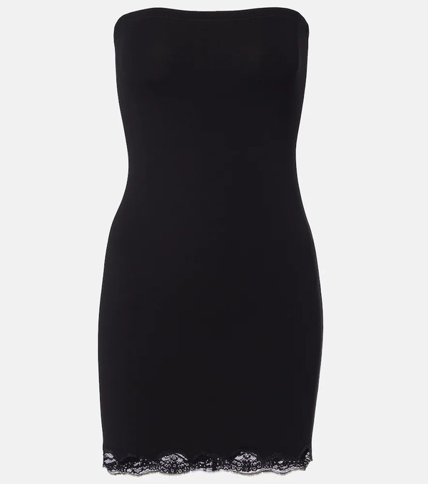  Gucci Gucci Lace-trimmed Jersey Minidress 