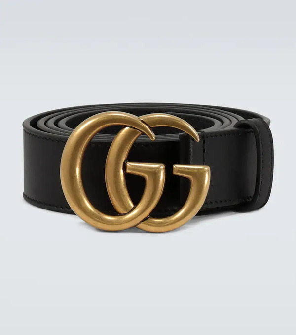 Gucci Gucci Leather Belt With Double G Buckle 