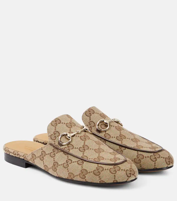  Gucci Gucci Princetown Gg Canvas Mules 