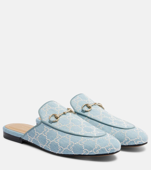  Gucci Gucci Princetown Gg Embellished Mules 