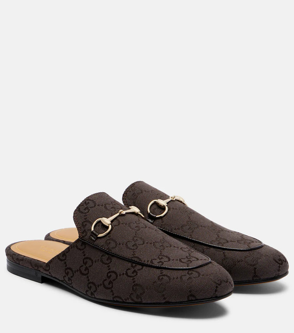  Gucci Gucci Princetown Horsebit Gg Canvas Mules 