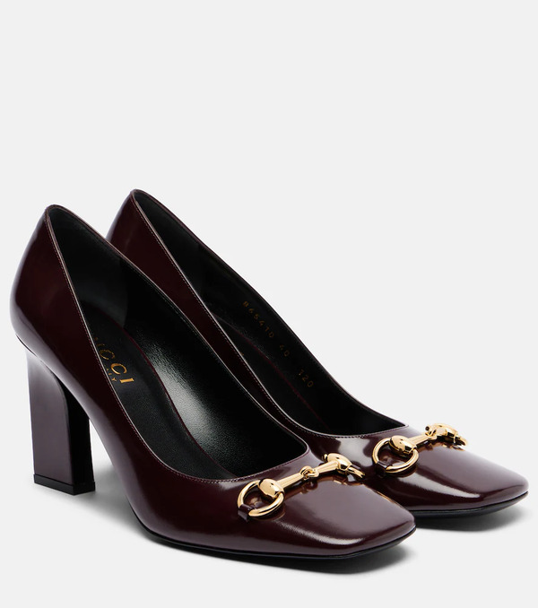 Gucci Gucci Signora 85 Horsebit Leather Pumps 