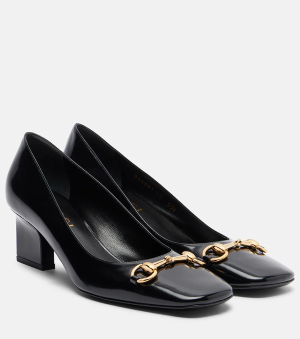  Gucci Gucci Signora 55 Horsebit Leather Pumps 