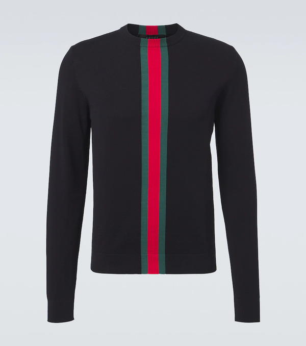  Gucci Gucci Web Stripe Cotton Sweater 