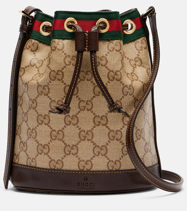  Gucci Gucci Web Stripe Mini Gg Canvas Bucket Bag 