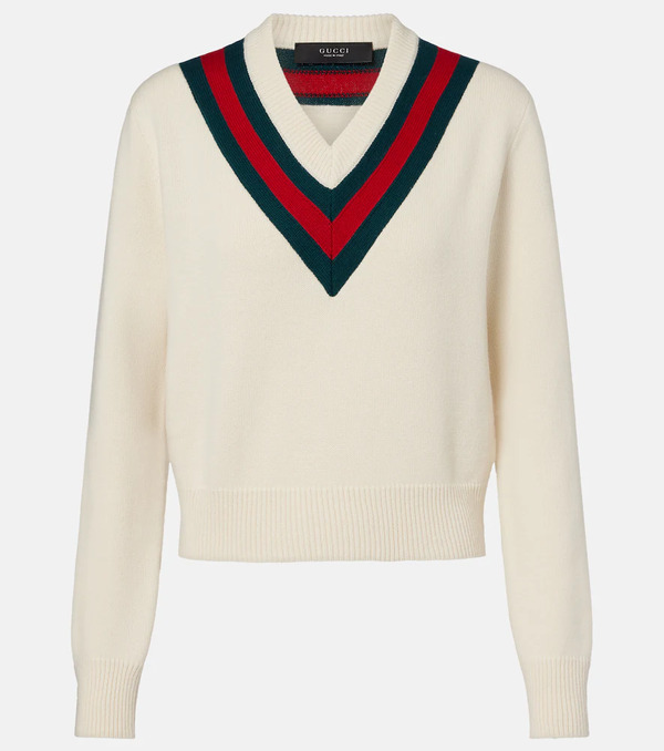  Gucci Gucci Web Stripe Wool Sweater 