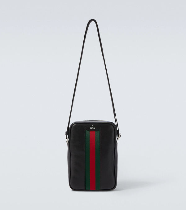  Gucci Gucci Web Trademark Mini Leather Crossbody Bag 