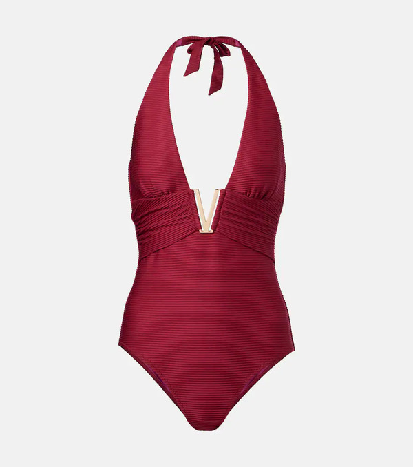  Heidi Klein Heidi Klein Cassis Halterneck Ruched Swimsuit 