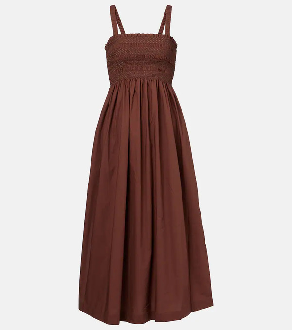  Heidi Klein Heidi Klein Grasse Shirred Cotton Poplin Midi Dress 