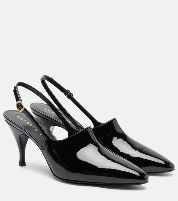  Herbert Levine Herbert Levine Cover-up Patent Leather Slingback Pumps 