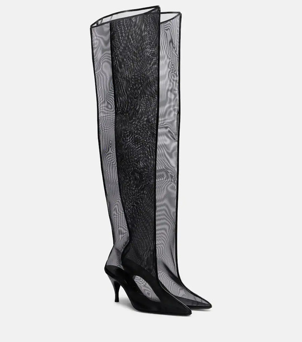  Herbert Levine Herbert Levine Drawing A Blank 80 Mesh Knee-high Boots 