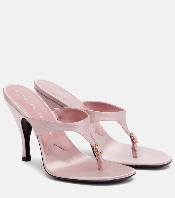  Herbert Levine Herbert Levine Kiss And Tell Embellished Satin Thong Sandals 