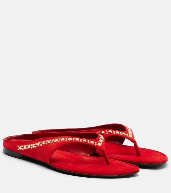  Herbert Levine Herbert Levine Sunkissed Studded Suede Thong Sandals 