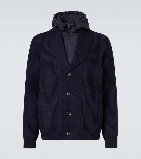 Herno Herno Layered Wool And Technical Cardigan 