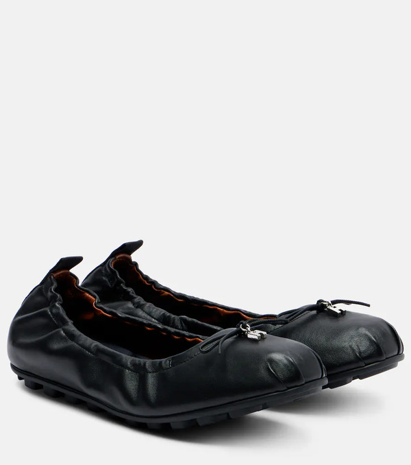  Hogan Hogan Hogan Olympia Leather Ballerina Flats 