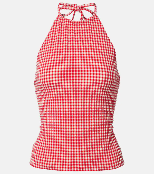  Hunza G Hunza G Gingham Seersucker Top 