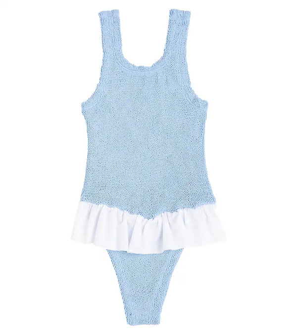  Hunza G Kids Hunza G Kids Denise Ruffled Swimsuit 