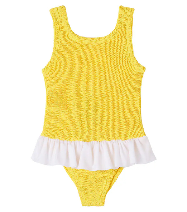  Hunza G Kids Hunza G Kids Denise Ruffled Swimsuit 