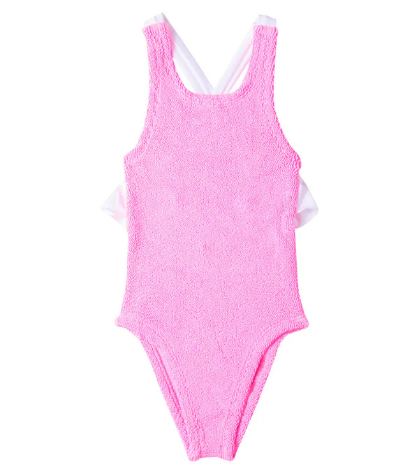  Hunza G Kids Hunza G Kids Lara Bow-detail Ruffled Swimsuit 