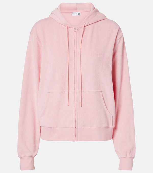  Hunza G Hunza G Logo Cotton Terry Zip-up Hoodie 